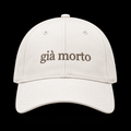 Off white cap, già morto stitched on the front